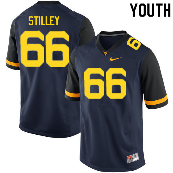 NCAA Youth Adam Stilley West Virginia Mountaineers Navy #66 Nike Stitched Football College Authentic Jersey ED23A72VF